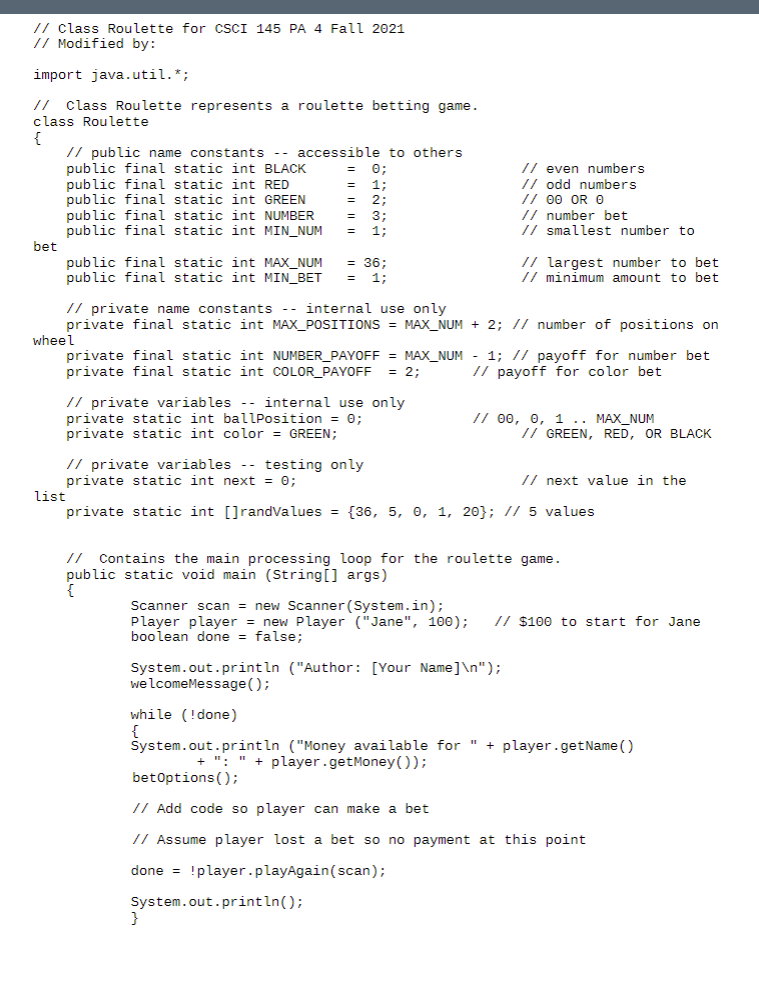 Solved Exercise 4 Simple Roulette Obtain the two files,