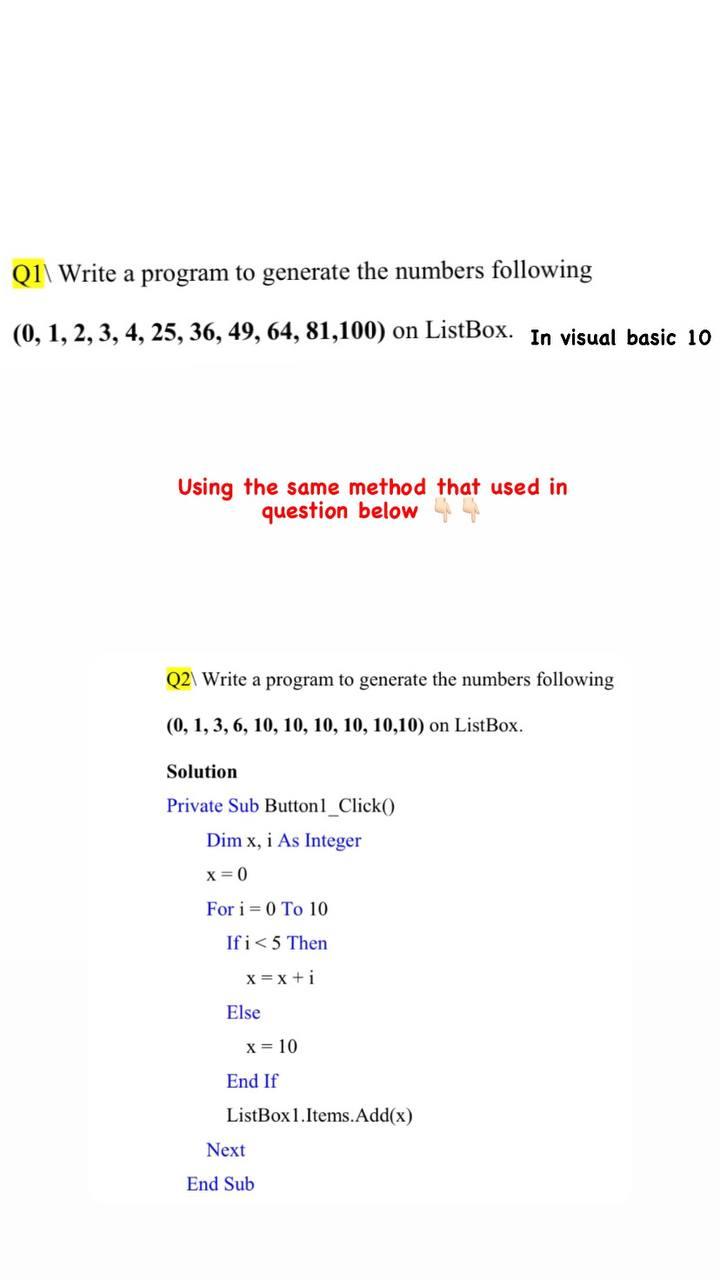 Solved Q1\ Write a program to generate the numbers following | Chegg.com