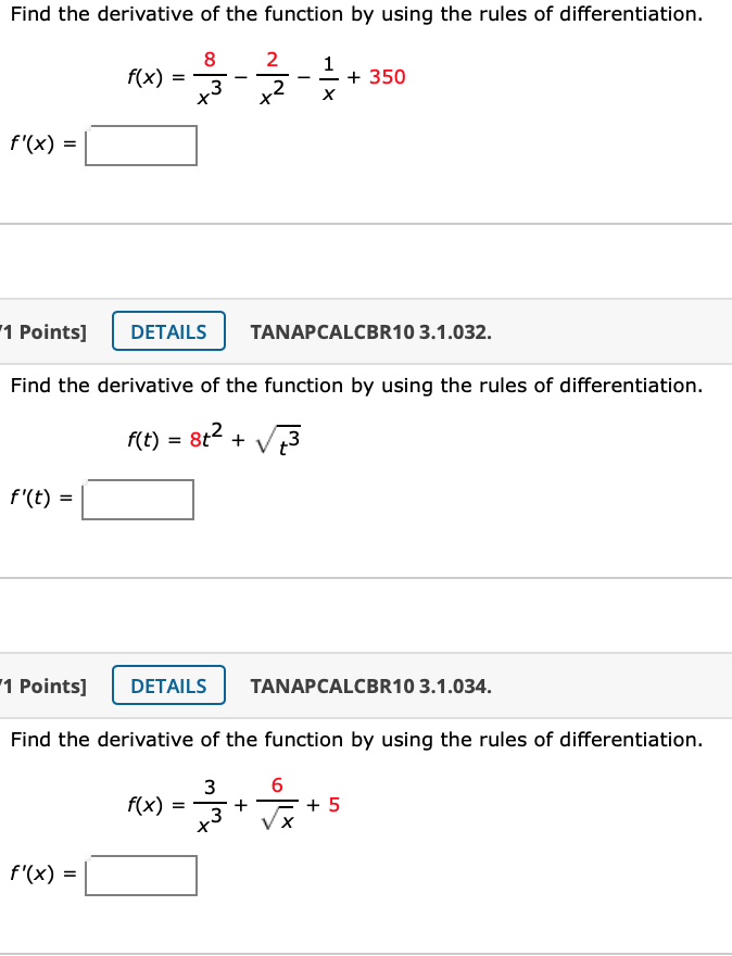 Solved Find the derivative of the function by using the | Chegg.com