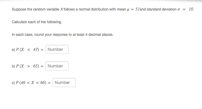 Solved Suppose the random variable X follows a normal | Chegg.com