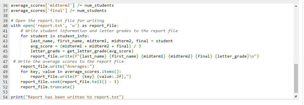 Solved Write a program that reads the student information | Chegg.com