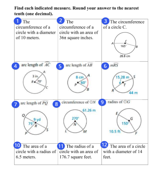 Solved Find each indicated measure. Round your answer to the | Chegg.com