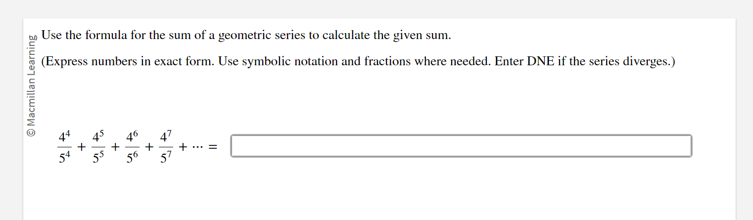 Solved Use the formula for the sum of a geometric series to | Chegg.com