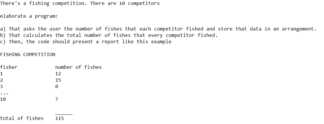 Solved There's a fishing competition. There are 10 | Chegg.com