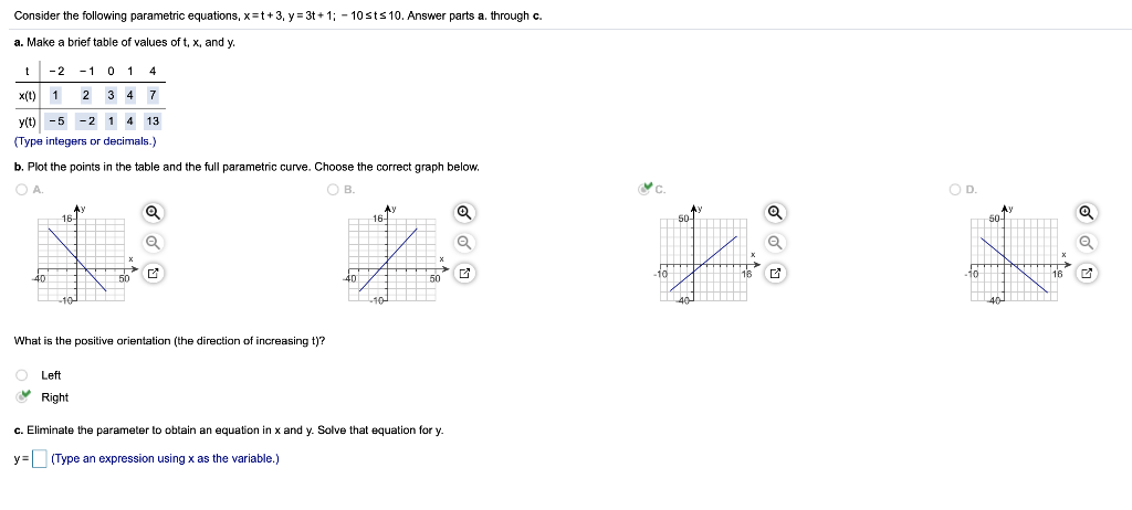 Solved Find A Parametrization For The Curve Described Below. | Chegg.com