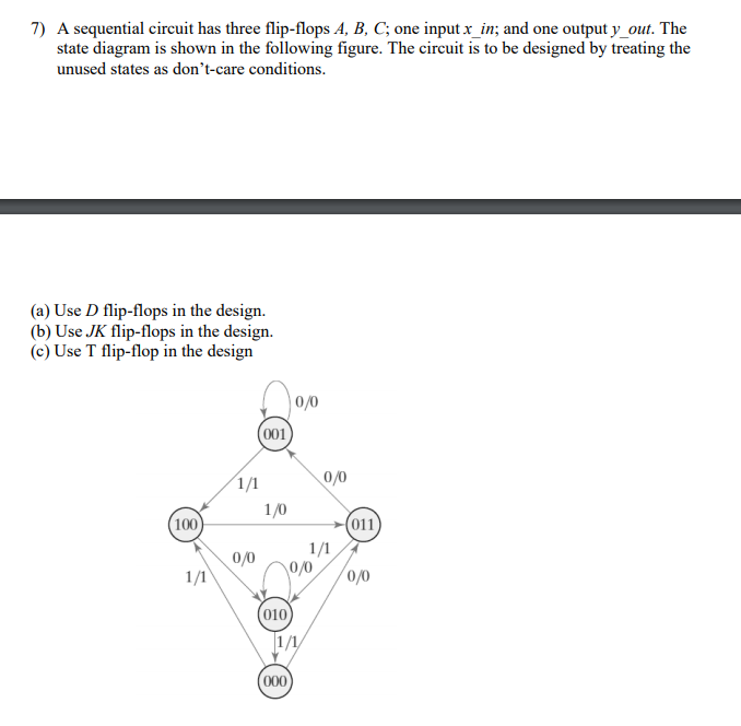 Solved 7) A Sequential Circuit Has Three Flip-flops A, B, C; | Chegg.com