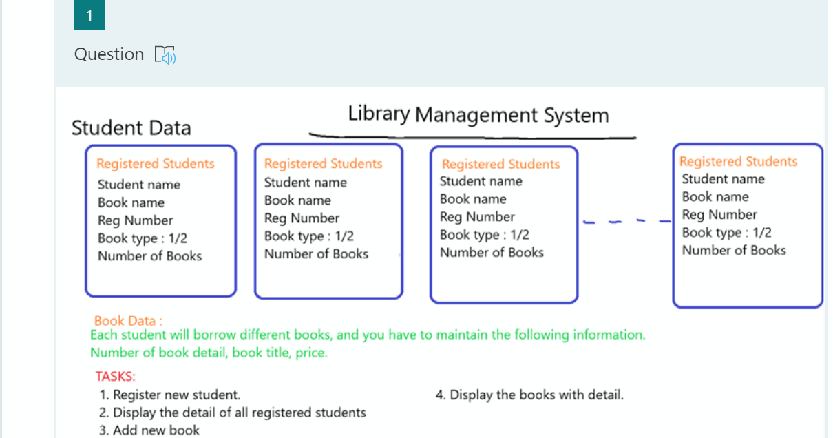 Solved 1 Question 15 Library Management System Student Data | Chegg.com