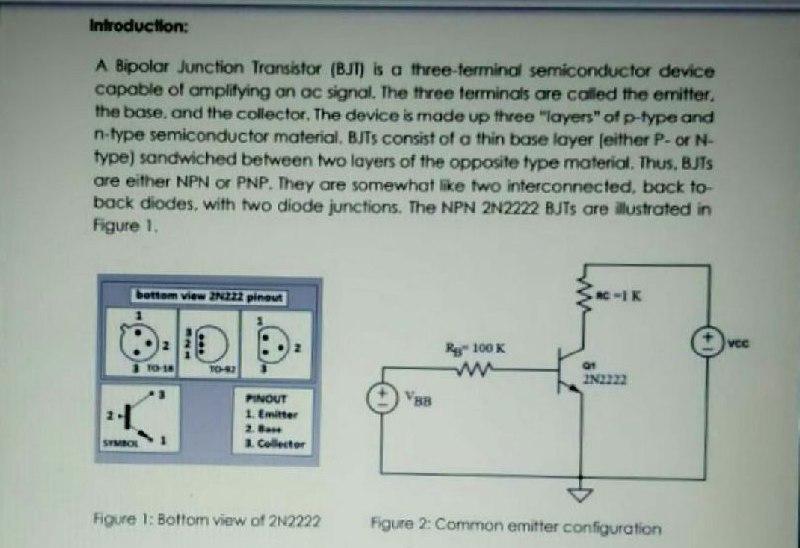 Solved Introduction: A Bipolar Junction Transistor (BJT) is | Chegg.com