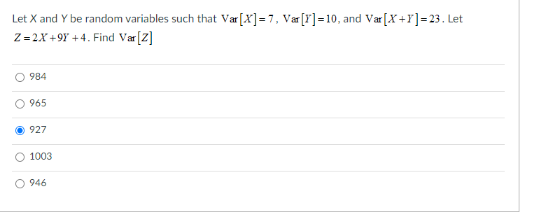 Solved Let \\( X \\) and \\( Y \\) be random variables such | Chegg.com