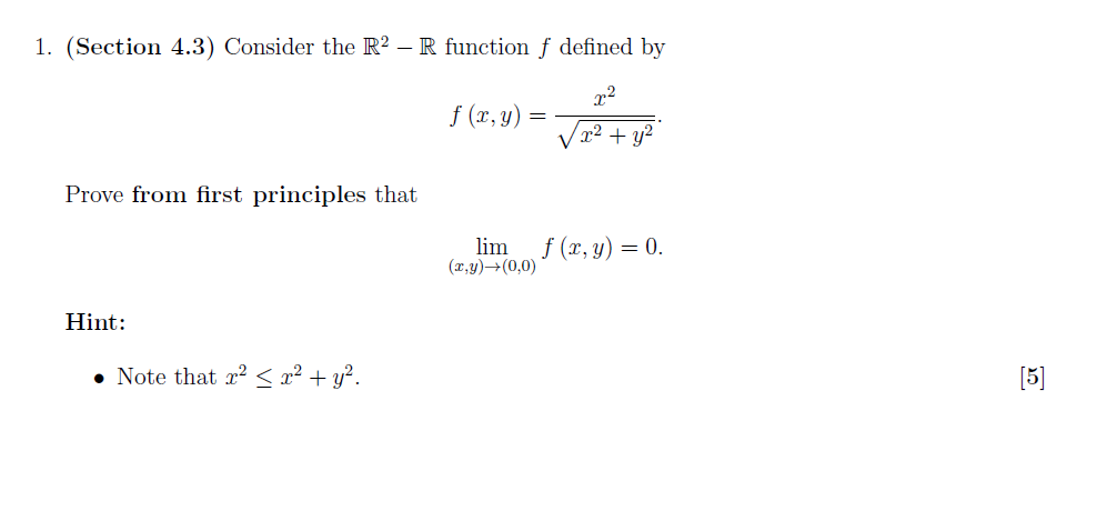 Solved 1 Section 4 3 Consider The R2 R Function F