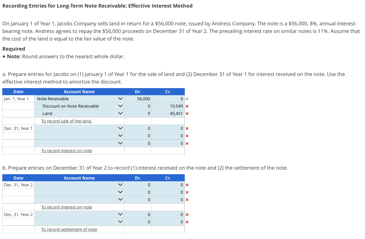 Solved Recording Entries for Long-Term Note Receivable; | Chegg.com