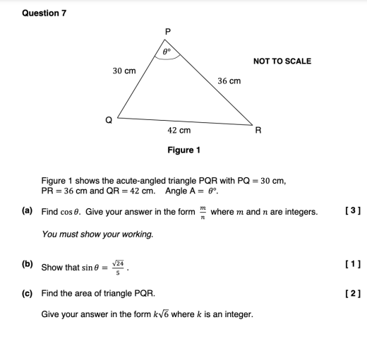 Solved Figure 1 shows the acute-angled triangle PQR with | Chegg.com