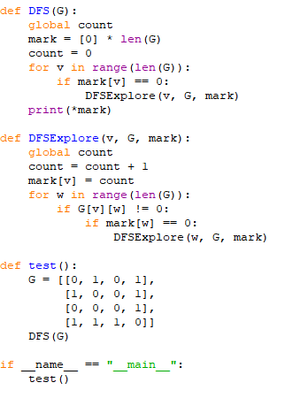 Solved Below is the code for Depth First Search for a graph | Chegg.com