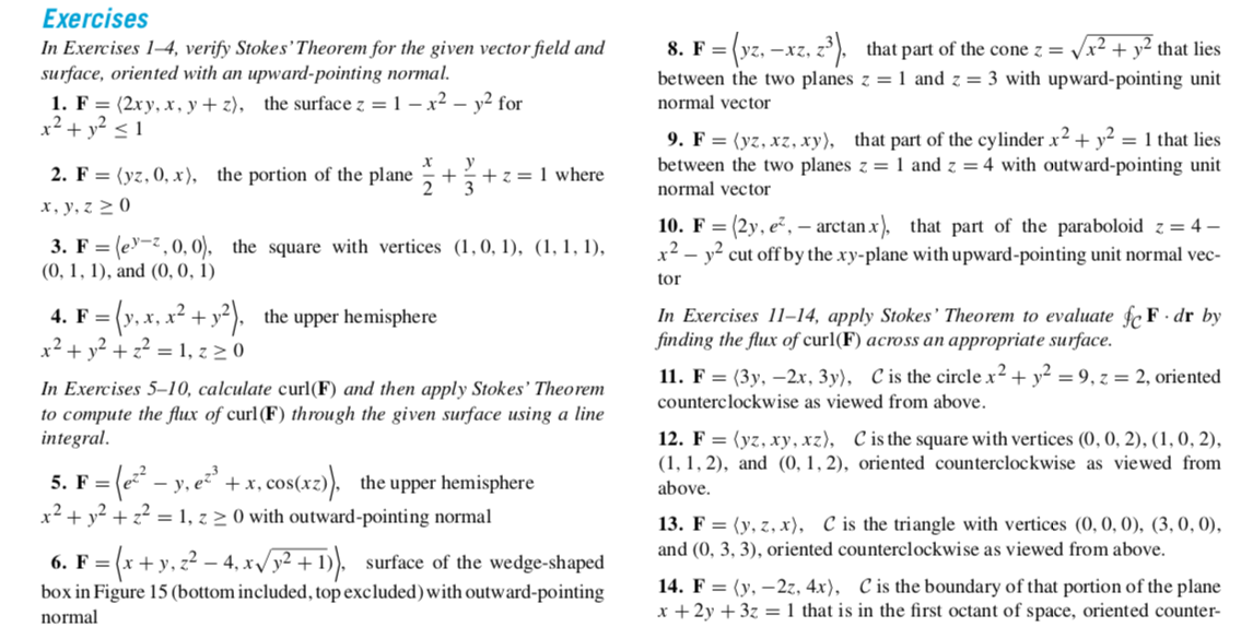 Solved Exercises In Exercises 1 4 Verify Stokes Theorem Chegg Com