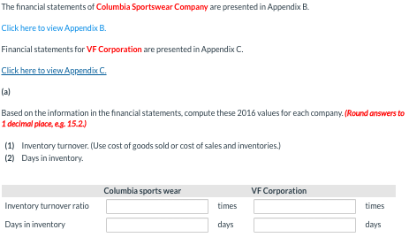 Solved The financial statements of Columbia Sportswear | Chegg.com