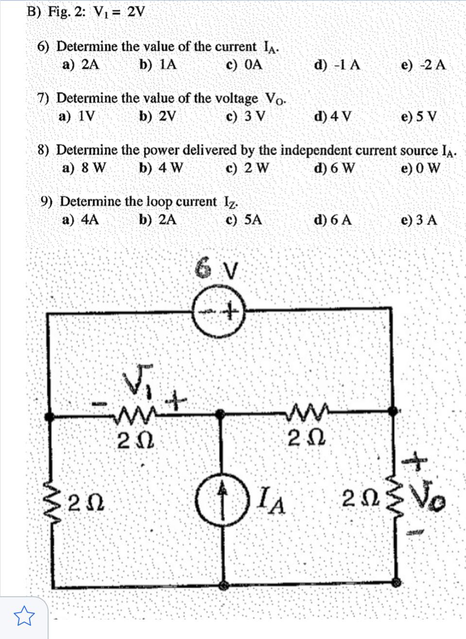 Solved B Fig 2 Vi 2v 6 Determine The Value Of The C Chegg Com