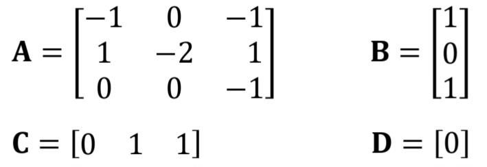 In terms of Control Theory. Given the matrices of a | Chegg.com