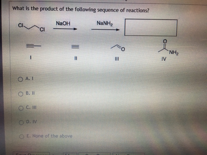Solved What is the product of the following sequence of | Chegg.com