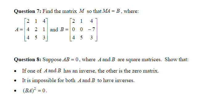 Find matrix m discount mcm t a