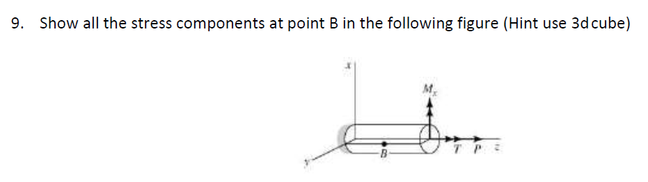 Solved 9. Show All The Stress Components At Point B In The | Chegg.com