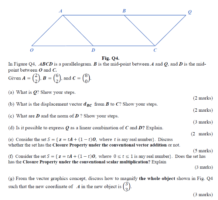 Solved B D Fig. 24. In Figure Q4, ABCD Is A Parallelogram. B | Chegg.com