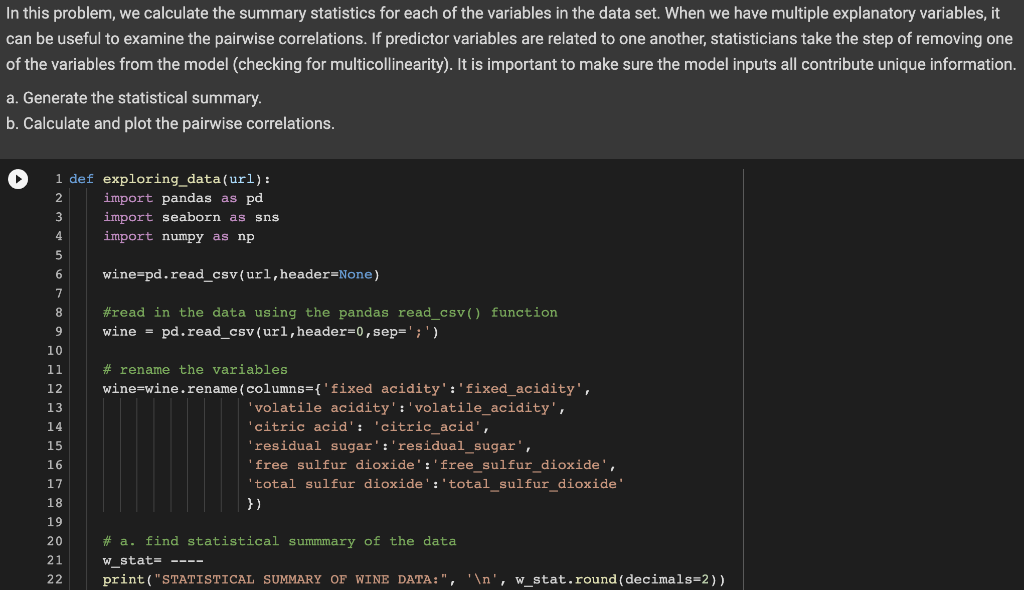 n this problem, we calculate the summary statistics | Chegg.com
