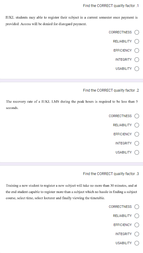 Solved Find the CORRECT quality factor . 1 IUKL students may | Chegg.com