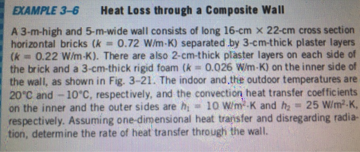 Solved EXAMPLE 3-6 Heat Loss through a Composite Wall A | Chegg.com
