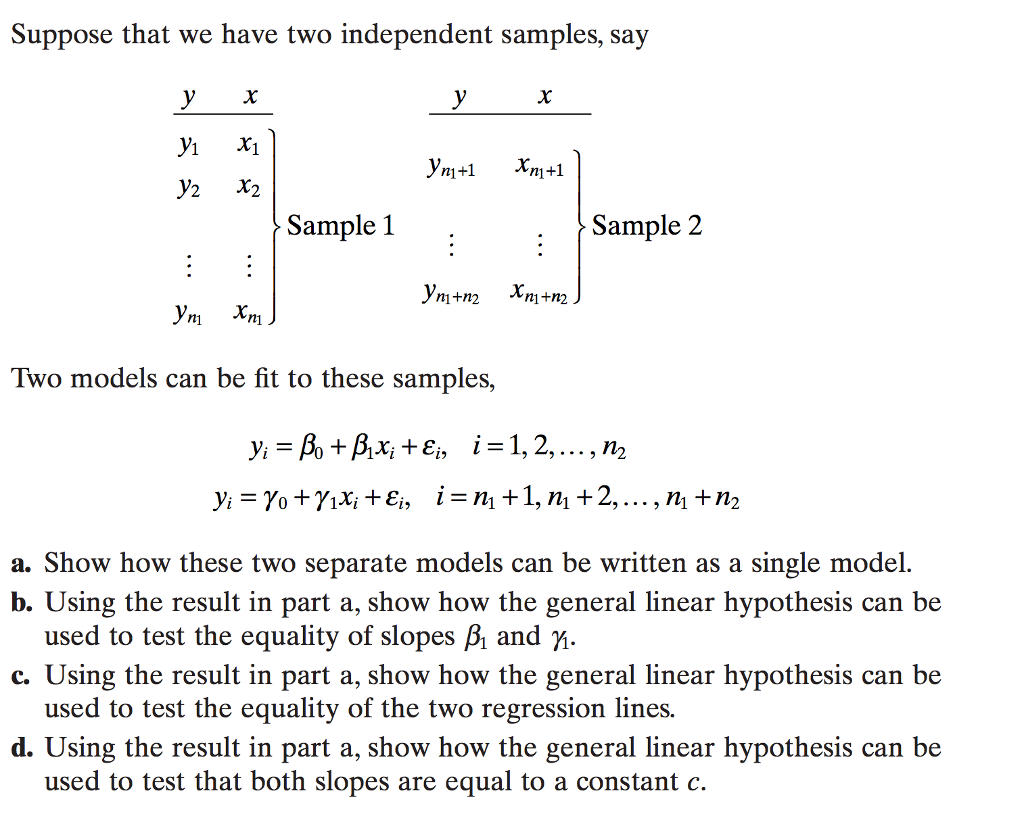 Solved Suppose that we have two independent samples, say | Chegg.com