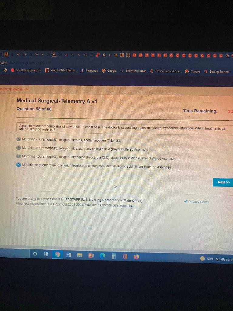 Solved C Medical Surgical-Telemetry A V1 Question 7 Of 60 | Chegg.com