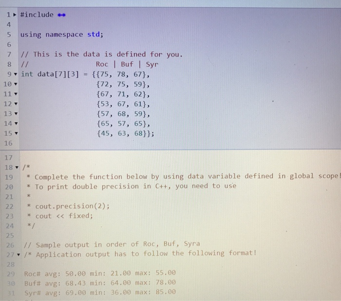 Solved For given cities temperature for a week, write a | Chegg.com