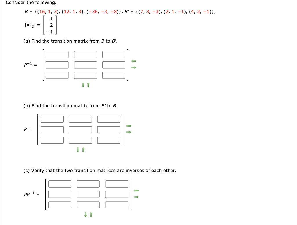 Solved Consider The Following. B = {(16, 1, 3), (12, 1, 3), | Chegg.com