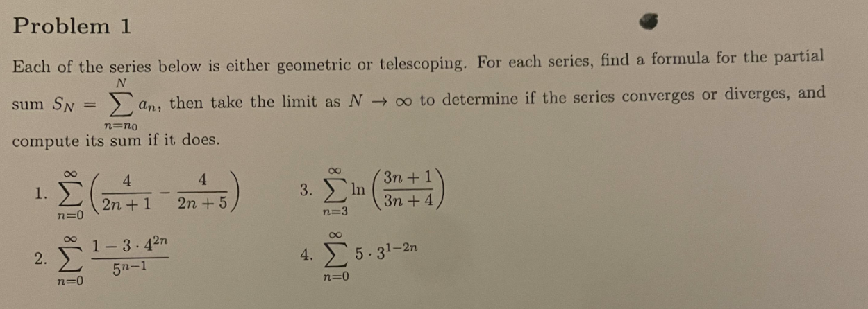 Each of the series below is either geometric or | Chegg.com