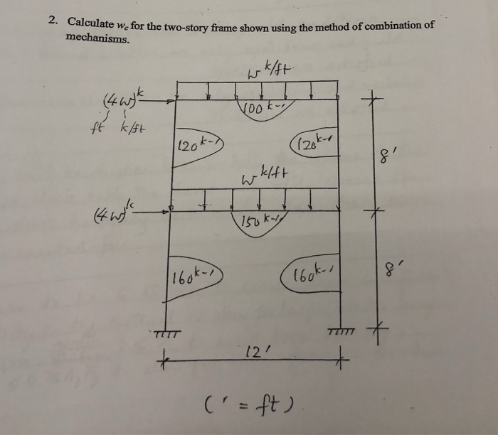 Solved 2. Calculate w for the two-story frame shown using | Chegg.com