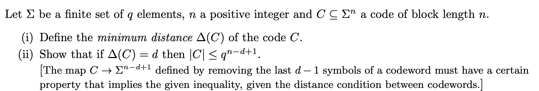 Solved Let be a finite set of q elements, n a positive | Chegg.com