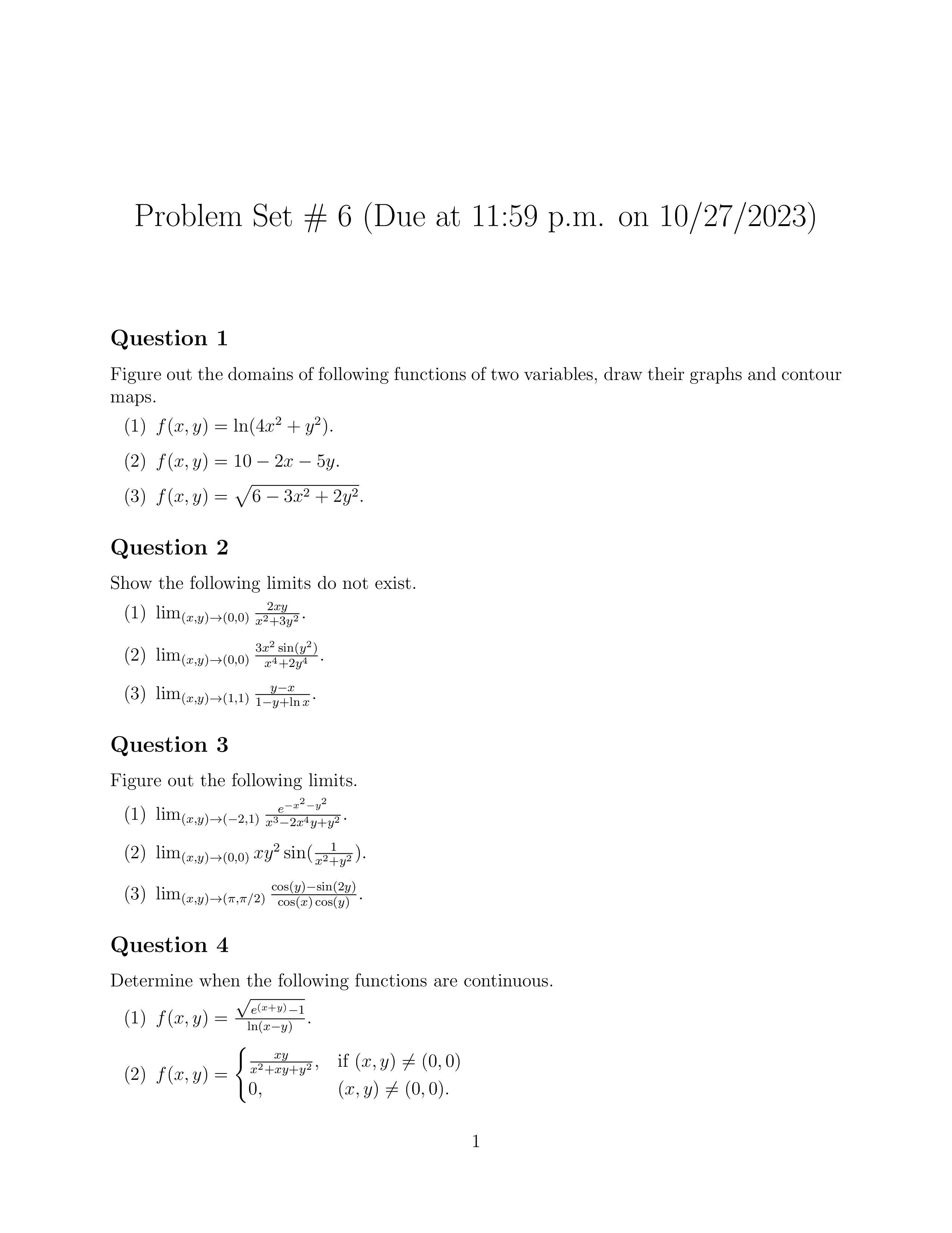 Solved Problem Set \# 6 (Due at 11:59 p.m. on 10/27/2023) | Chegg.com