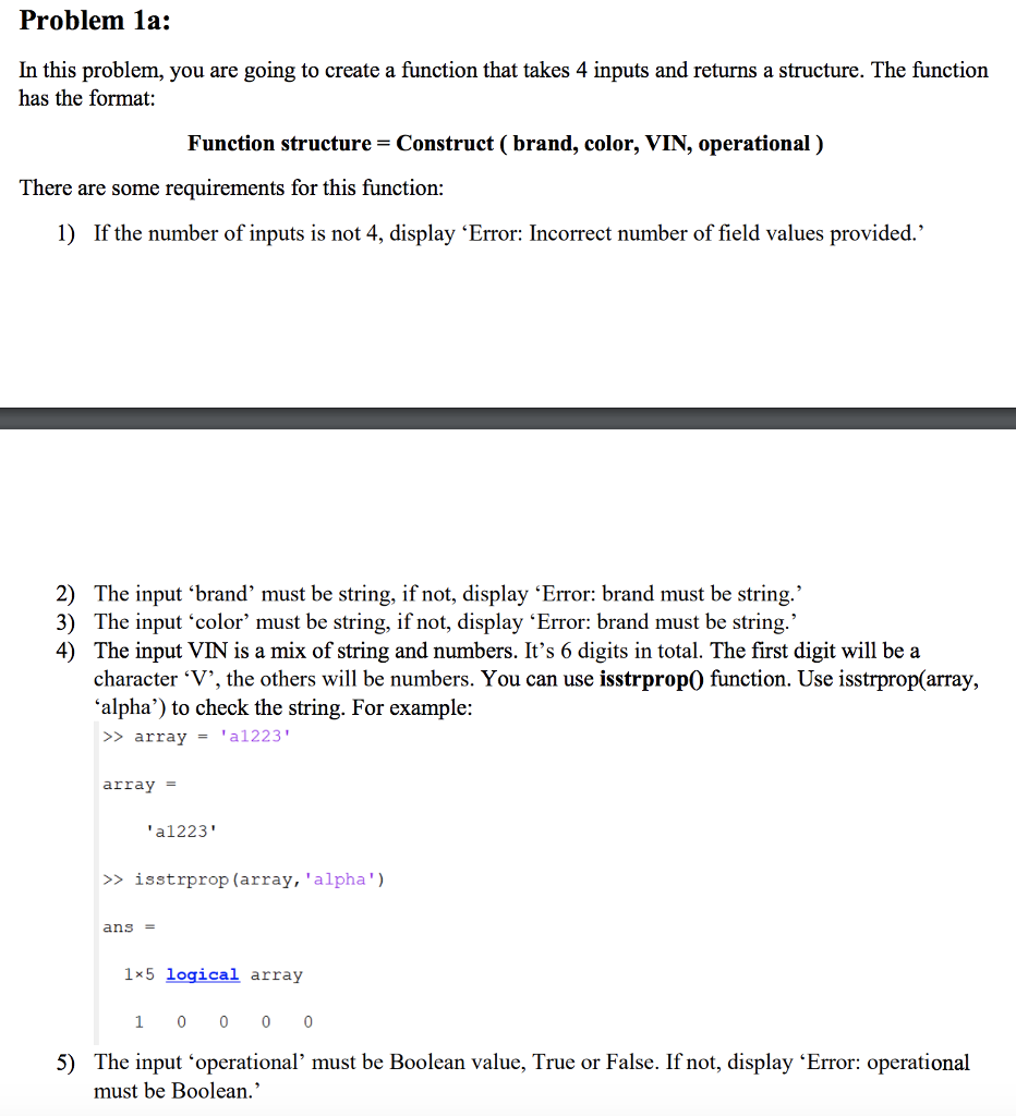 Solved Problem 1a: In this problem, you are going to create | Chegg.com