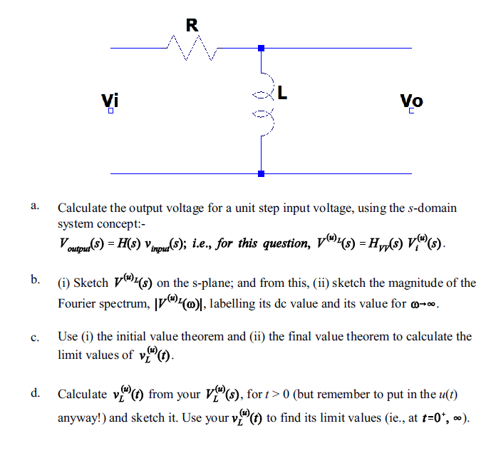 Solved R L Vi Vo ㄷ a. Calculate the output voltage for a | Chegg.com