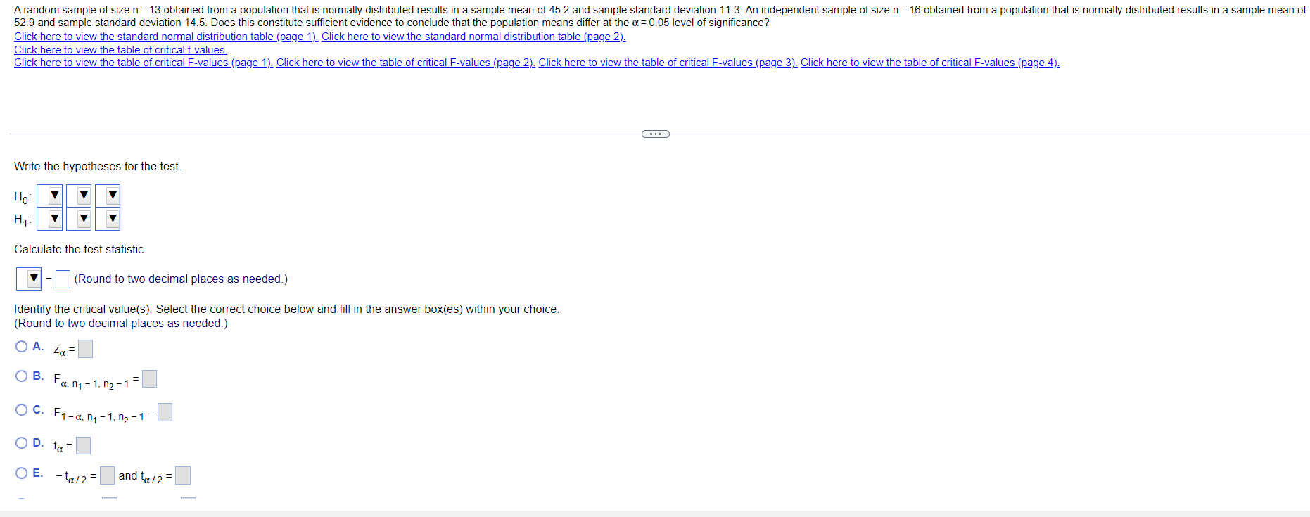 Solved A random sample of size n= 13 obtained from a | Chegg.com