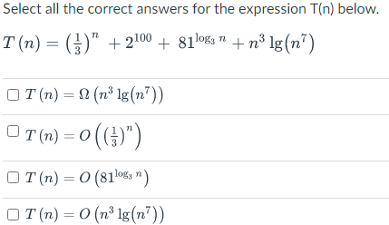 Solved Select all the correct answers for the expression | Chegg.com