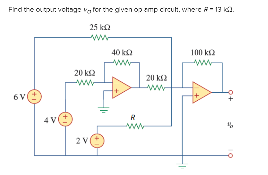 Solved Find the output voltage Vo for the given op amp | Chegg.com