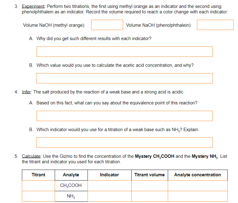 Solved Activity C Weak acids and bases Get the Gizmo ready