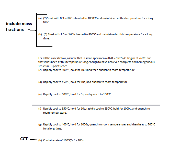 Solved (25) Using the Fe -Fe C phase diagram and the TTT and | Chegg.com