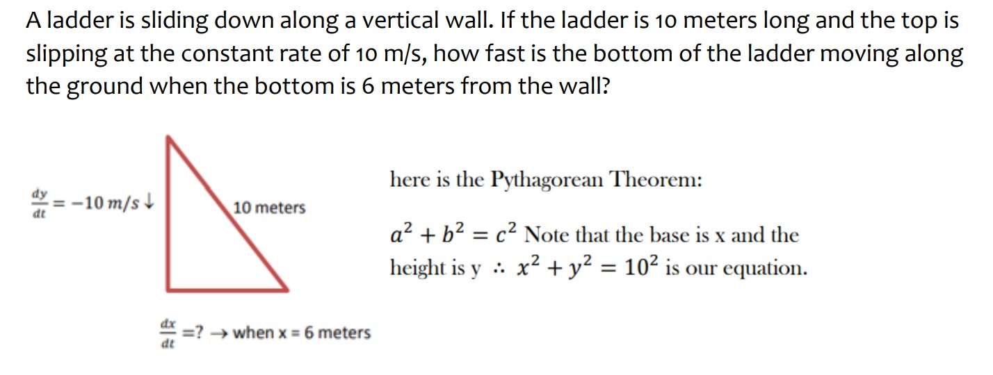 Solved A ladder is sliding down along a vertical wall. If | Chegg.com