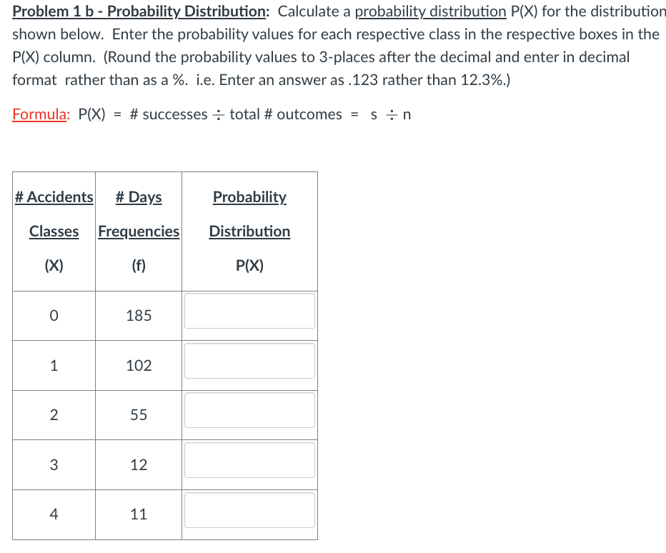 Solved Problem 1 a - Type of Distribution: The table below | Chegg.com