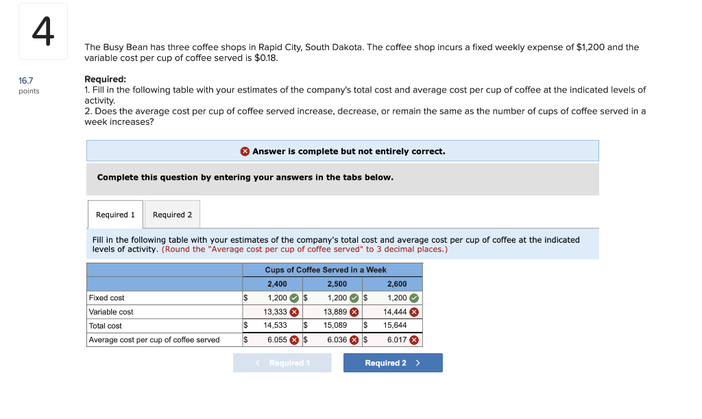 Solved The Busy Bean has three coffee shops in Rapid City,