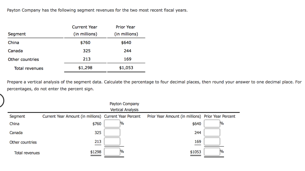 Solved Payton Company Has The Following Segment Revenues For 