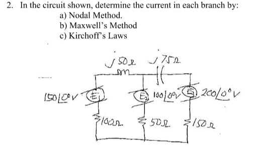 Solved In the circuit shown, determine the current in each | Chegg.com