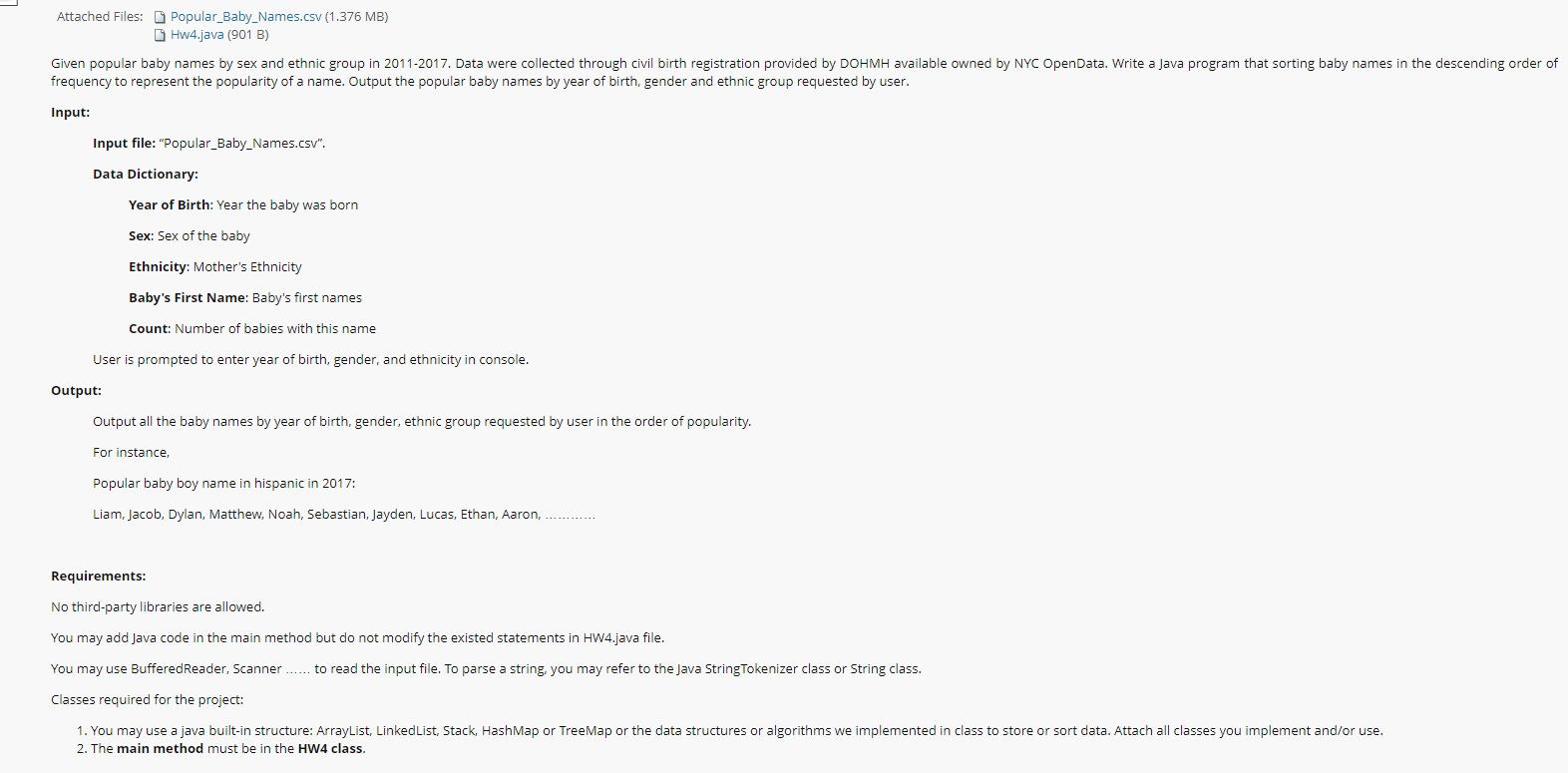 Solved Attached Files: Popular_Baby_Names.csv (1.376 MB) | Chegg.com