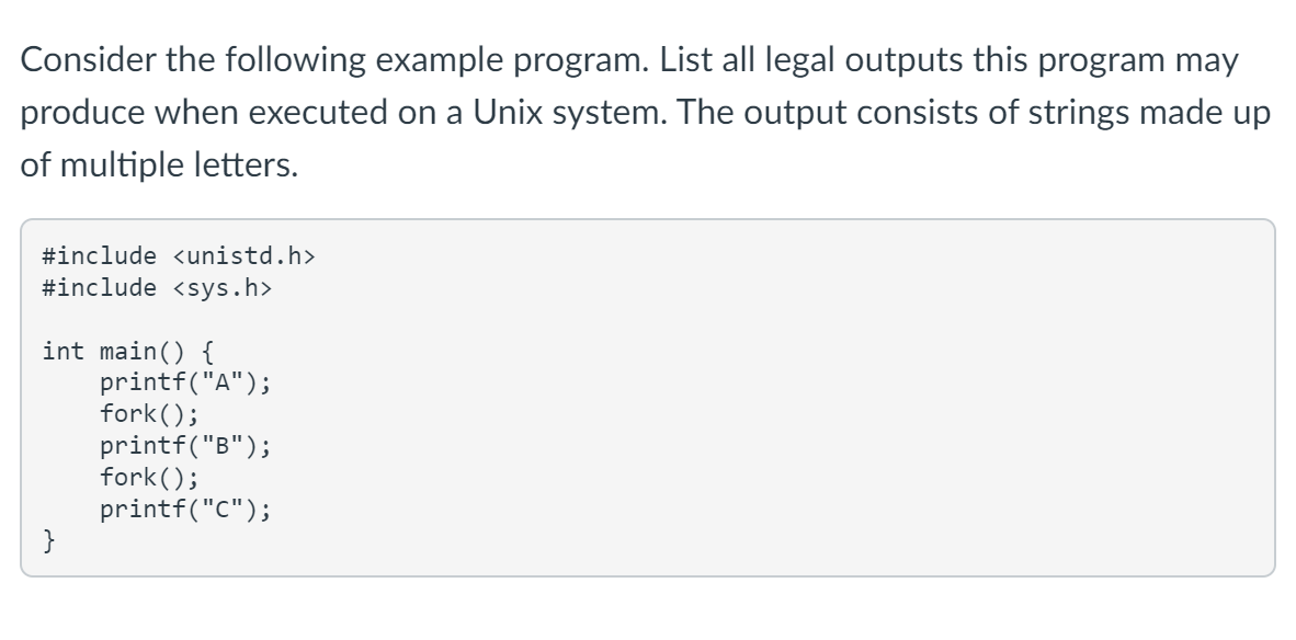 Solved Consider the following example program. List all | Chegg.com